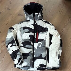 Bogner Men's Black and White Camouflage Puffer Jacket